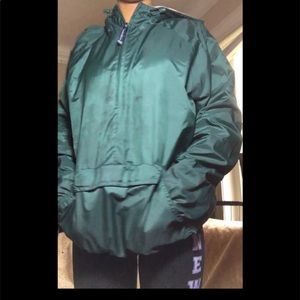 Green windbreaker
